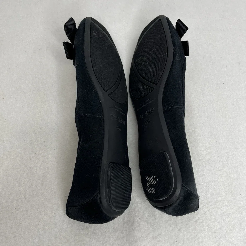 Nine West Black Jeweled Women's Ballet Flats 8.5 Boho Y2K Preppy